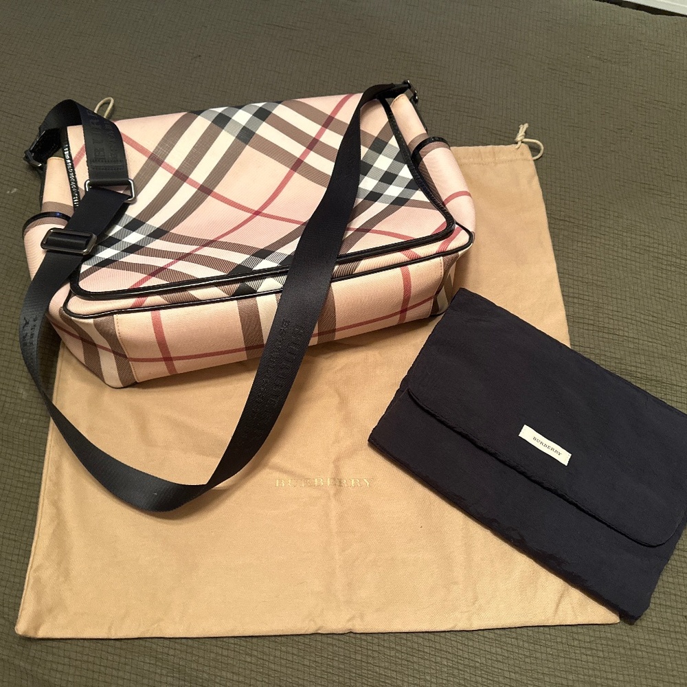 Burberry Nova Crossbody Checkered Baby Bag - Black, Cream, Red